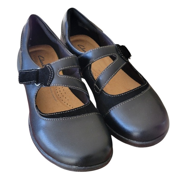 Clarks Shoes - Clarks Collection Womens 8.5 M Black Roseville Jane Adjustable ZStrap Mary Jane